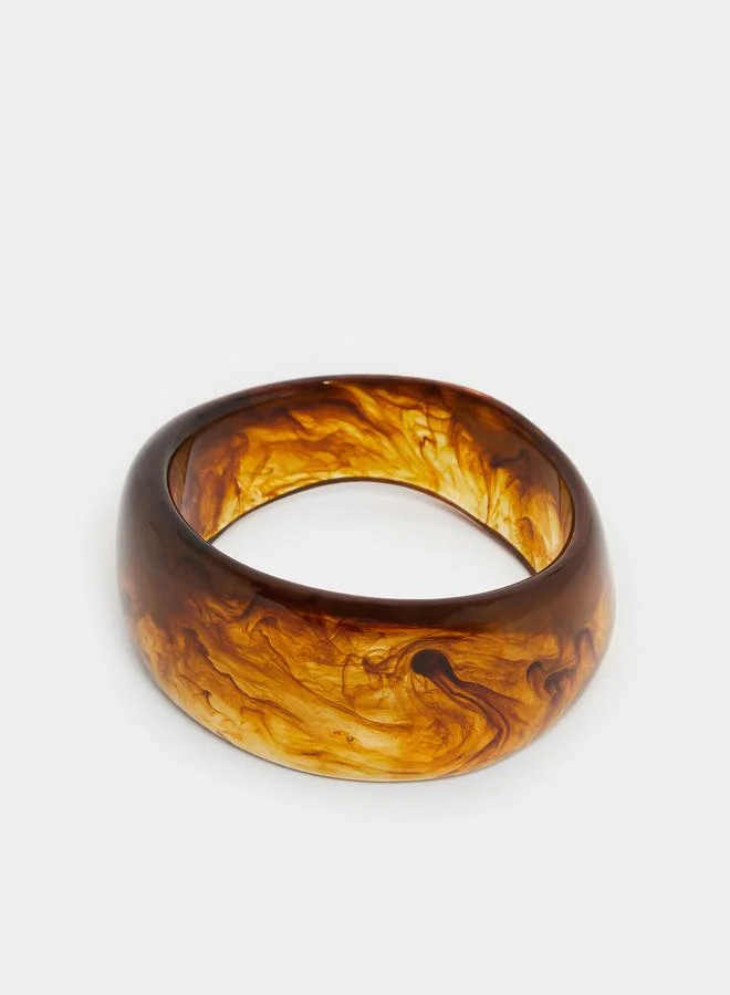 Coffee Brown Resin Bangle Bracelet